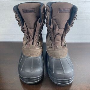 Northside Men’s 8 Winter Boots Suede 3M Thinsulate Water resistant Brown Black